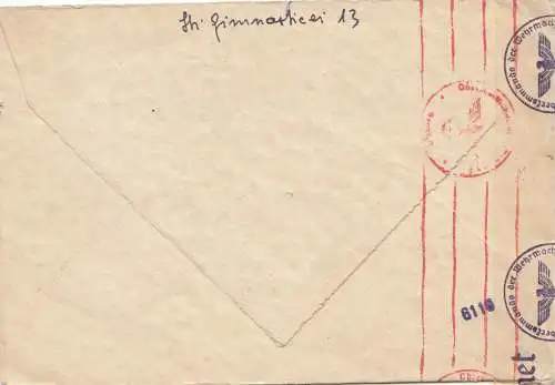 Roumanie: 1940: Lettre de Sibiu à Rostock