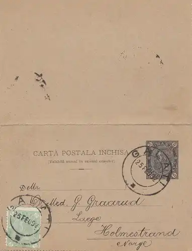 Roumanie: 1892: Galati en Norvège.