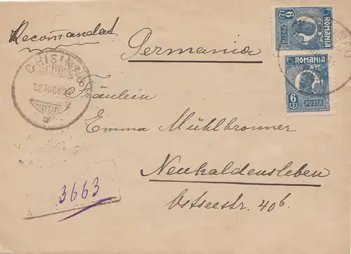 Roumanie: 1924: Lettre à Neuhaldensleben