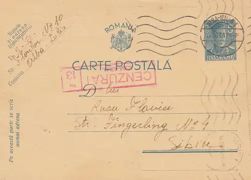 Roumanie: 1942: Alba-Iulia vers Sibin