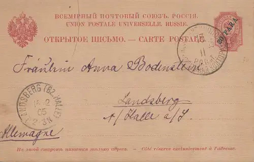 Russland: 1905: Ganzsache nach Landsberg