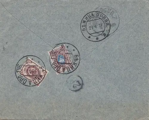 Russie: 1911: Lettre recommandé Bejitza à Nuremberg