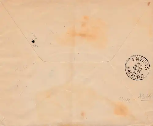 Russie: 1910 Lettre recommandé Volsk en Belgique