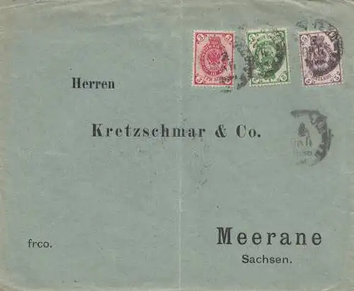 Russland: 1898 Brief mach Meerane