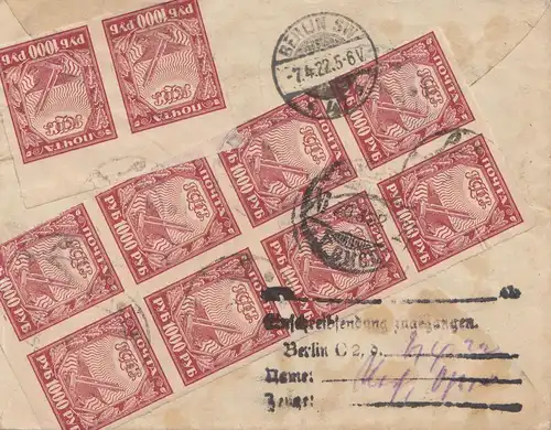 Russie: 1922: Lettre à Berlin.