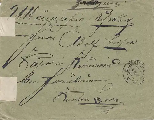 Russie: 1915: Lettre à Kernenrieu, censure