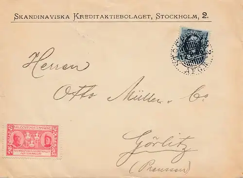 Suède: 1906: Lettre de Stockholm à Görlitz