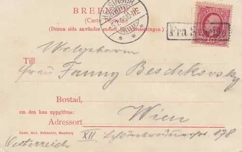 Schweden: 1906: Ansichtskarte Helsingborg nach Wien