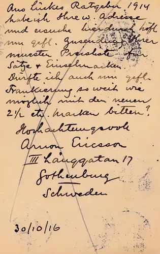 Suède: 1914: Göteborg à Berlin