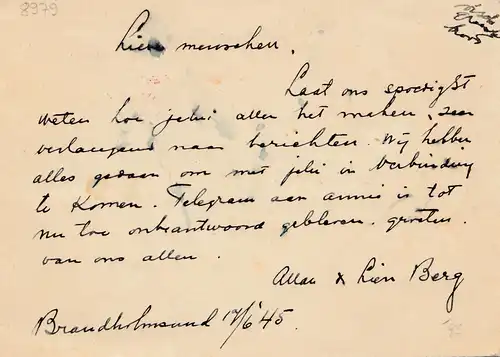 Suède: 1945: Croix-Rouge Stockholm vers la Hollande - censure