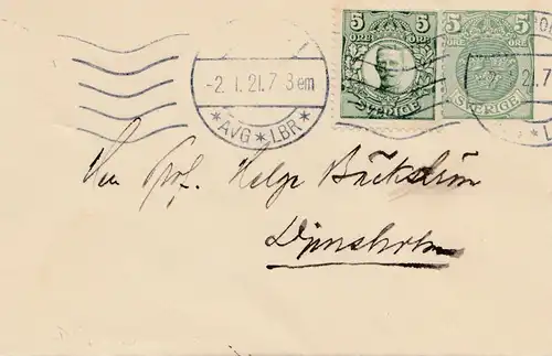 Schweden: 1921: kleiner  Brief