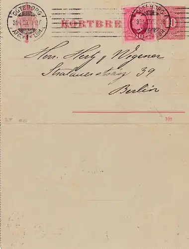 Schweden: 1909: Göteborg nach Berlin