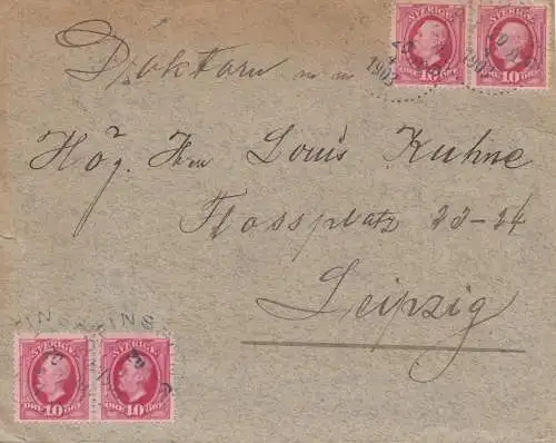 Suède: 1903 Lettre à Leipzig. .