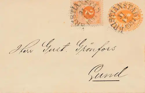 Suède: 1891: Kristianstad vers Lund