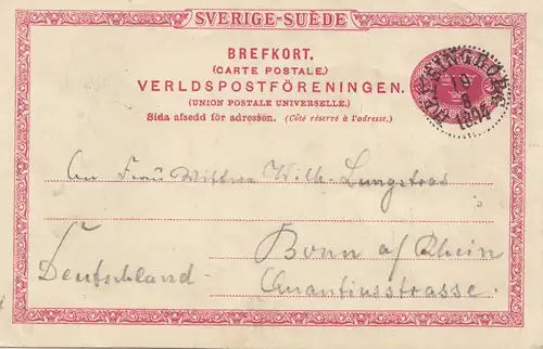 Suède: 1894: Helsingborg vers Bonn