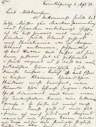 Suède: 1895: Lettre à Hambourg.