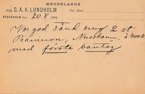 Suède: 1886: Tout le sujet de Stockholm à Berlin