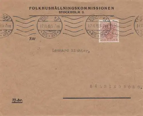 Schweden: 1919: Stockholm nach Hälsingborg