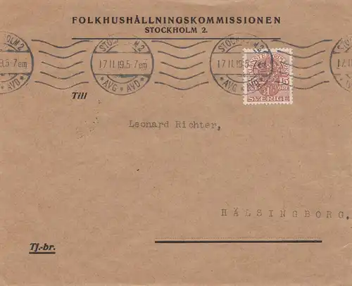 Suède: 1919: Stockholm après Hälsingborg