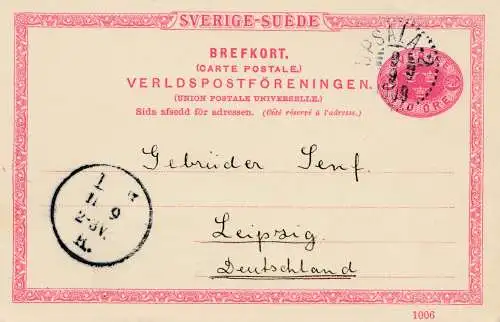 Schweden: 1908: Upsla nach Leipzig