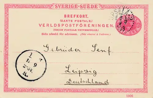 Suède: 1908: Upsla vers Leipzig