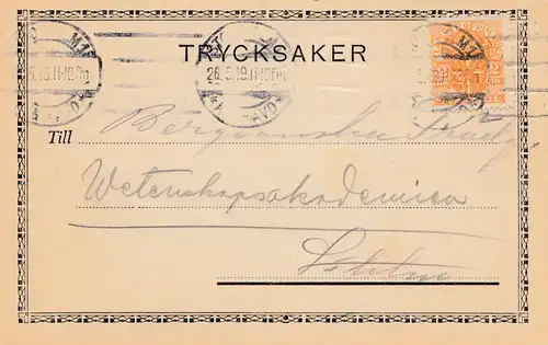 Suède: 1919: Trycksaker