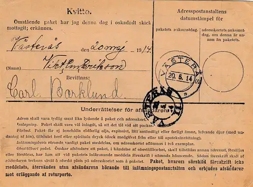 Suède: 1914: Adressekort Malmö