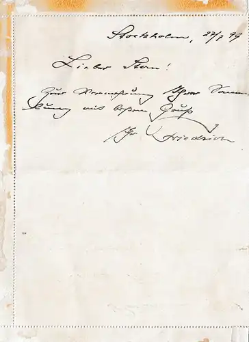 Suède: 1899: Stockholm à Berlin.