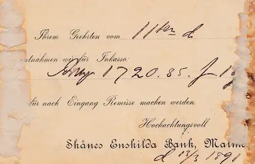 Suède: 1891: tout ce qui est à Altona