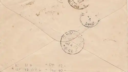 Suède: 1889: Lettre à Hambourg.