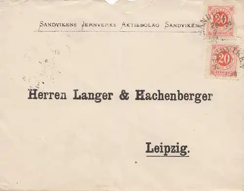 Schweden: 1890: SAndvike nach Leipzig