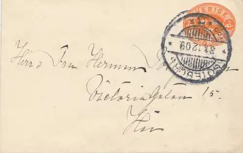 Suède: 1909: Lettre à Göteborg