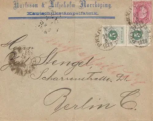 Suède: 1888: Norrköping à Berlin, usine de caoutchouc