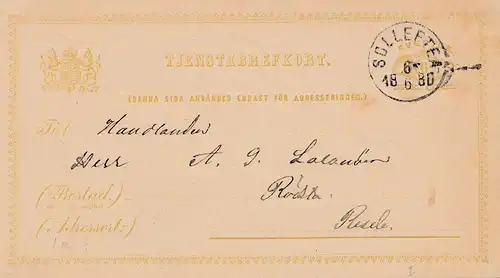 Schweden: 1880: Solleftea auf Ganzsache P1