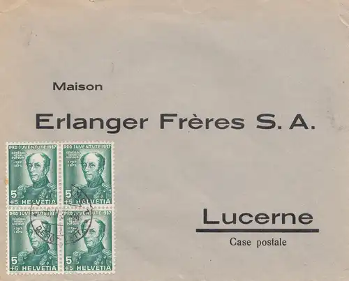 Suisse: 1935: Lettre à Lucerne