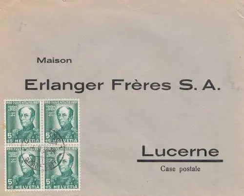 Suisse: 1935: Lettre à Lucerne