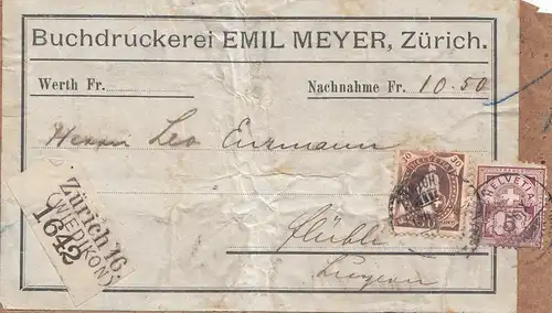 Suisse: Imprimerie de livres Zurich après Lucerne, partie d'adresse