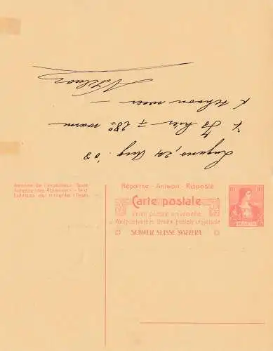 Suisse: 1903: Affaire entière Lugano da Tamise/Belgique (question/réponse)