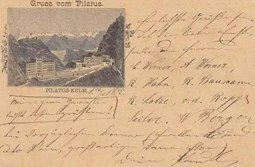 Suisse: 1902: Gruss de Pilarus - Alpnach à Leipzig