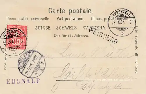 Suisse: 1901: Carte de l'Appenzeller Land