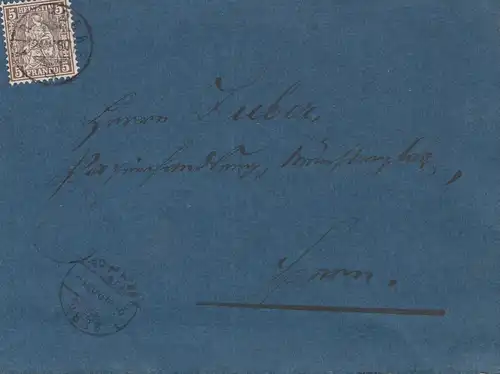Suisse: 1880: Lettre pour Thun