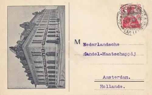 Suisse: 1913: Carte postale pour Amsterdam