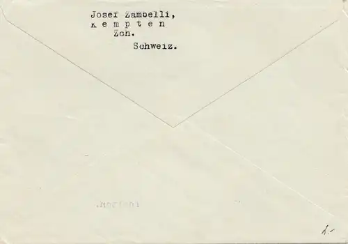 Schweiz: 1938: Lonay nach Biberach