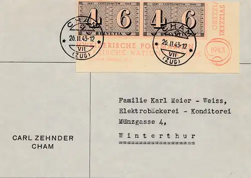 Schweiz: 1943: Cham nach Wintertur, Blockteil