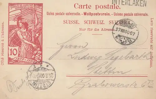 Schweiz: 1900: Interlaken nach Stettin