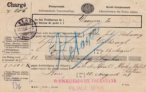 Suisse: 1988: Berne vers le Valaiswyl , mandat de retrait