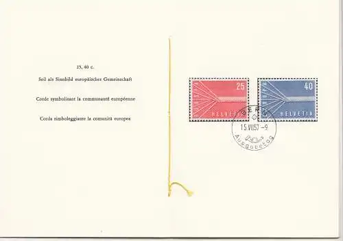 Schweiz: 1957: Sondermarken Europa