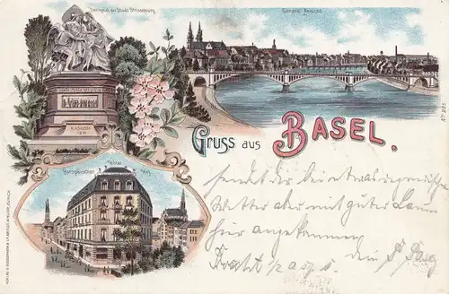 Schweiz: 1897: Ansichtskarte Basel nach Magdeburg