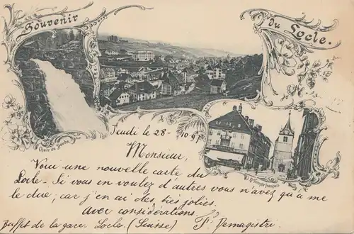 Suisse: 1891: Carte de vue Locle