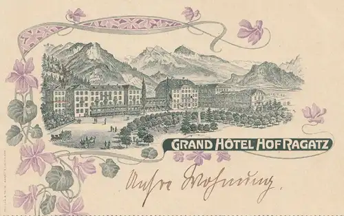 Suisse: Carte de vue Grand Hotel Hof Ragatz